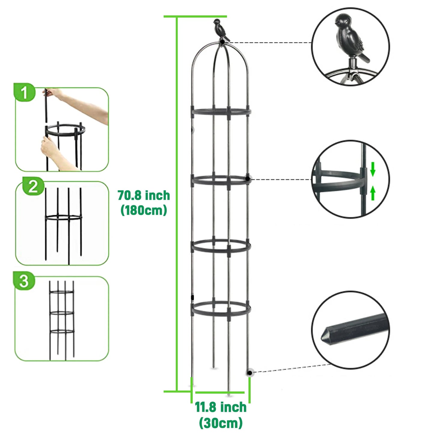 6ft Garden Trellis for Climbing Plants-Rustproof