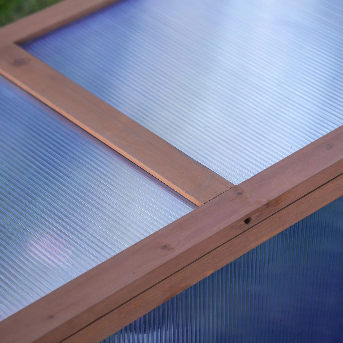 Mini Greenhouse with Polycarbonate Board and Solid Wood Frame