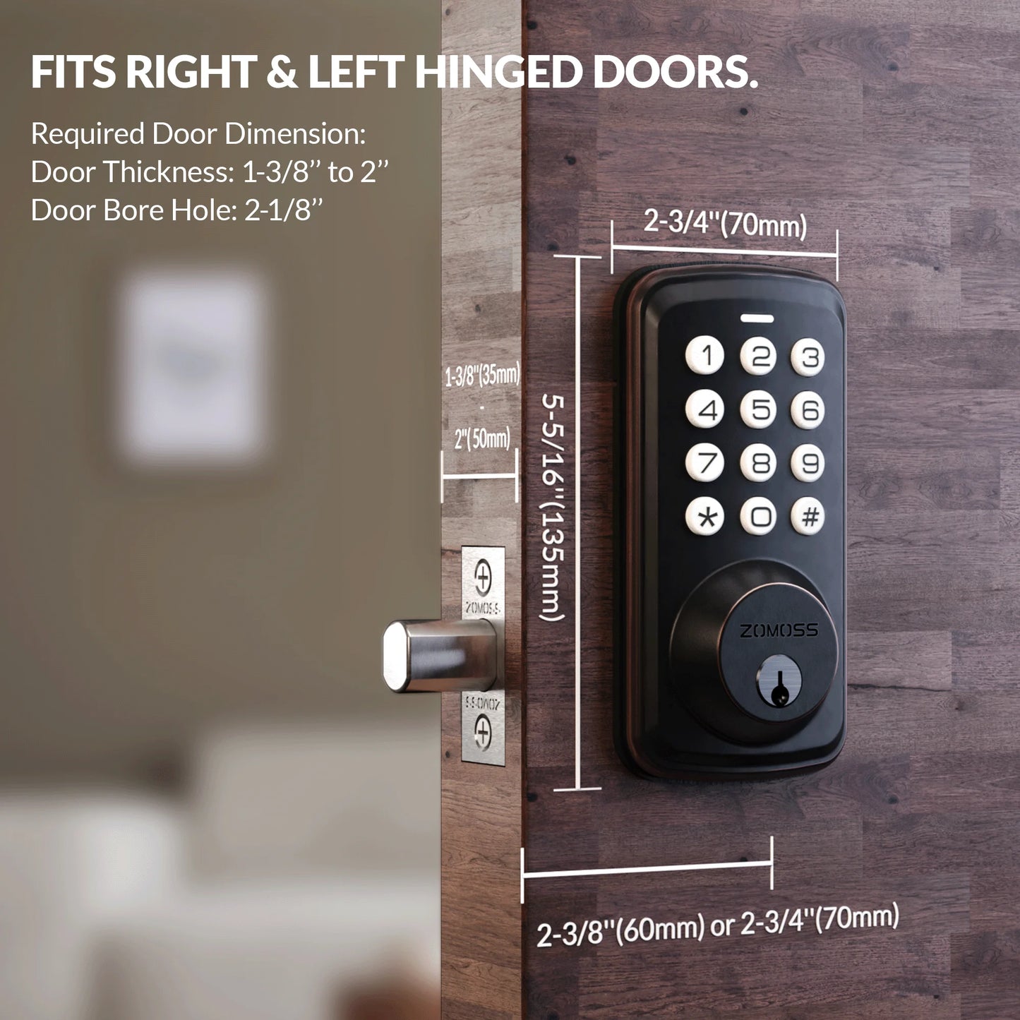 Smart Keypad Door Lock, Digital Code Keyless Entry