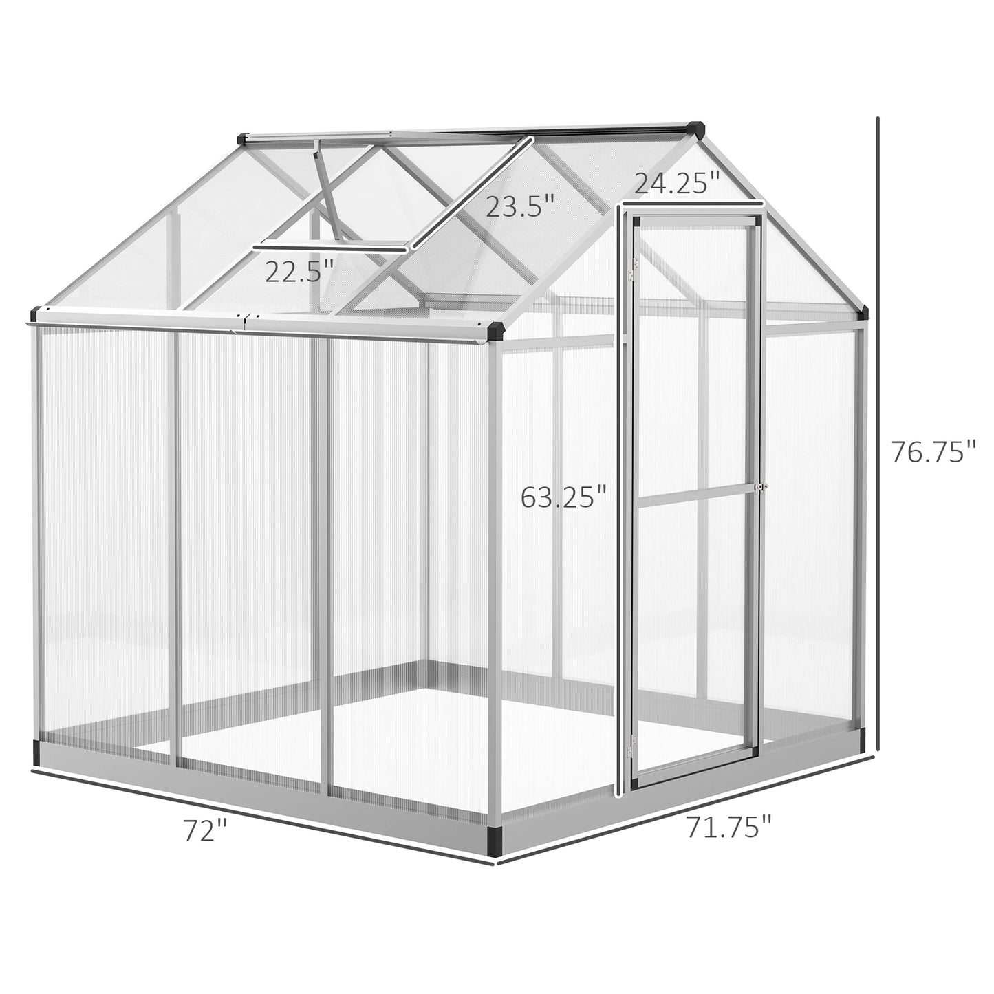 Stable Outdoor Walk-In Cold Frame Garden Greenhouse