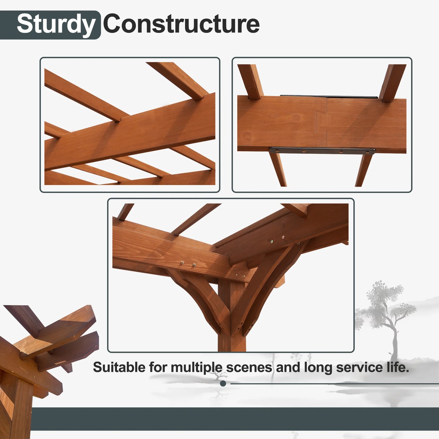 LZBEITEM Gazebo Wooden pergola for Climbing Plants