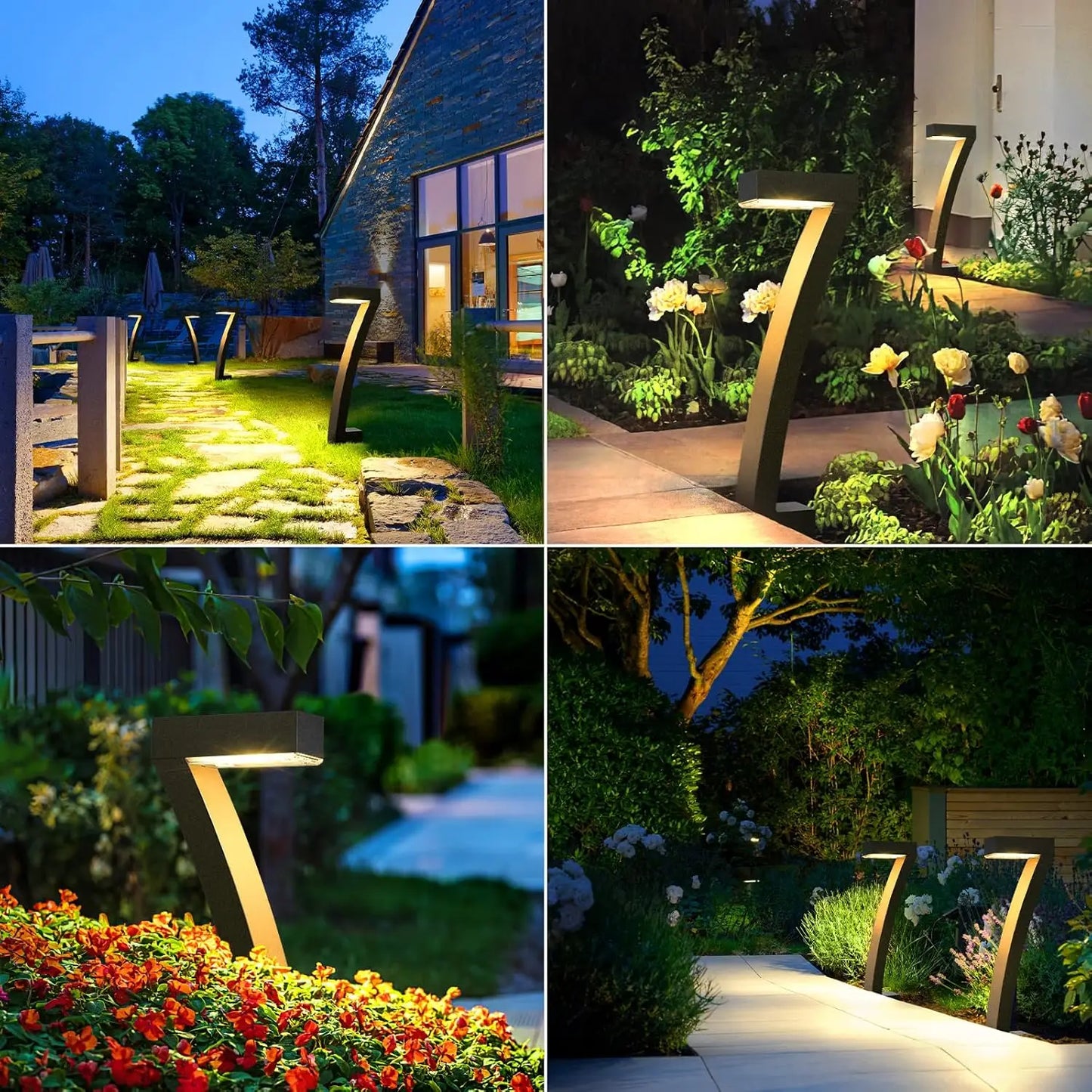 6Pack Bright Solar Outdoor Lights Pathway, 12 Hours Solar Garden Lights,
