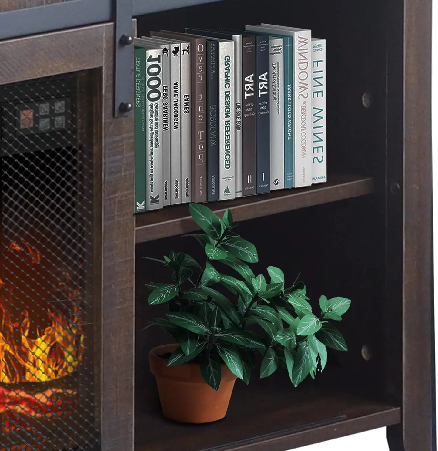 Fireplace TV Stand Up To 65" Media Storage Electric Fireplace.