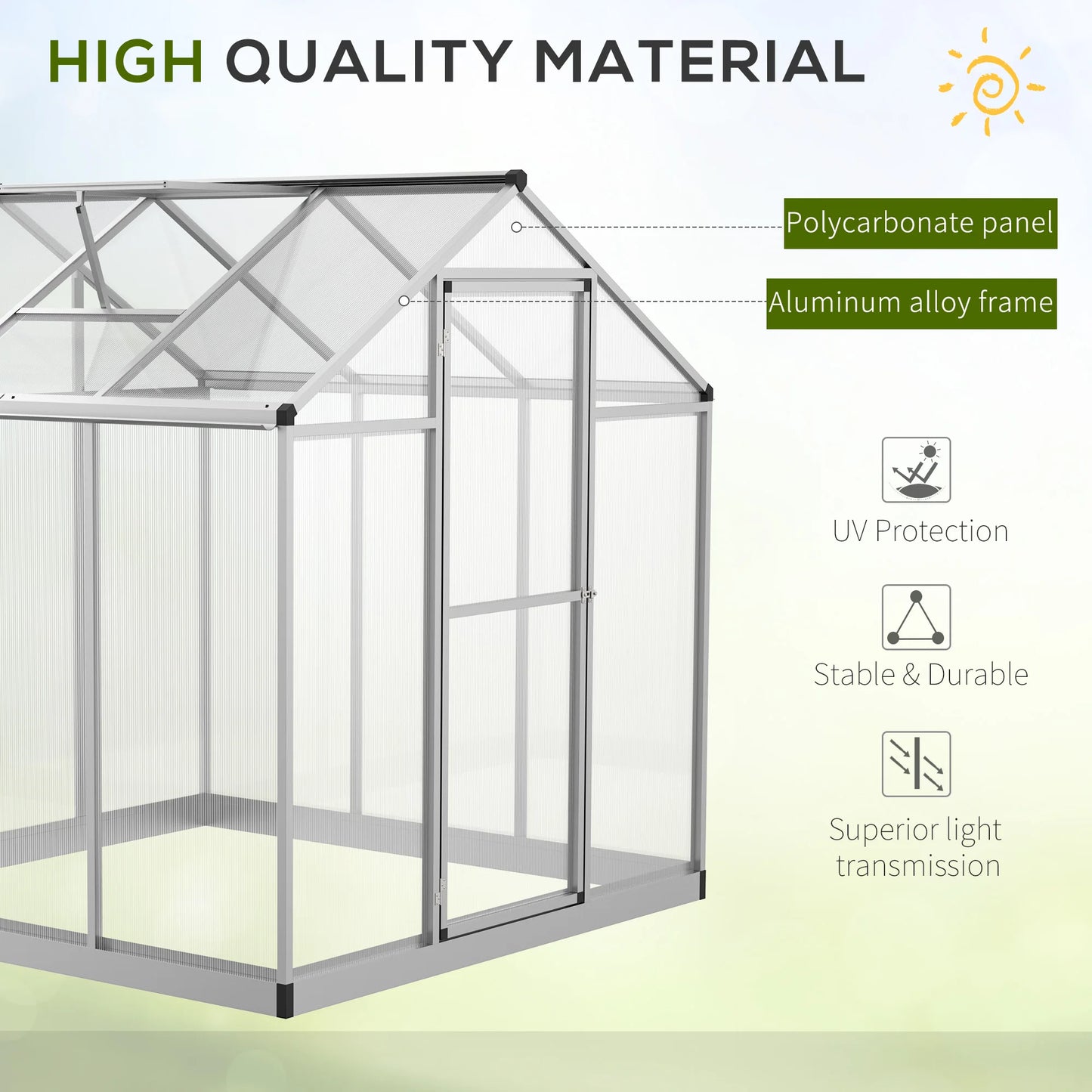 Stable Outdoor Walk-In Cold Frame Garden Greenhouse