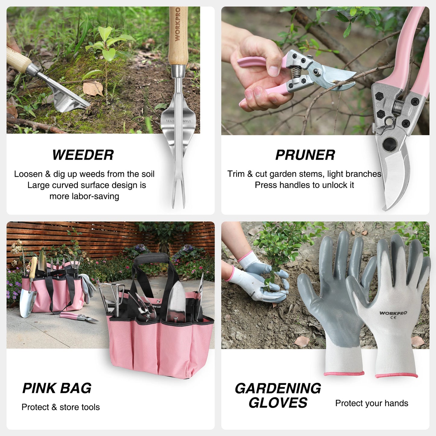 Garden Tool Set, Stainless Steel Gardening Tools