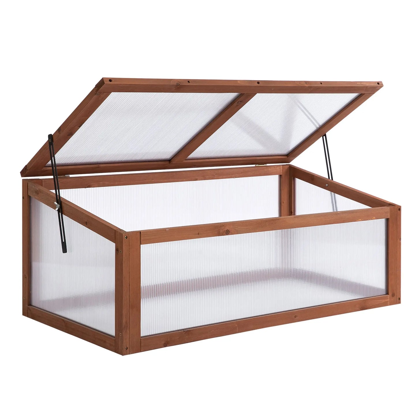 Mini Greenhouse with Polycarbonate Board and Solid Wood Frame