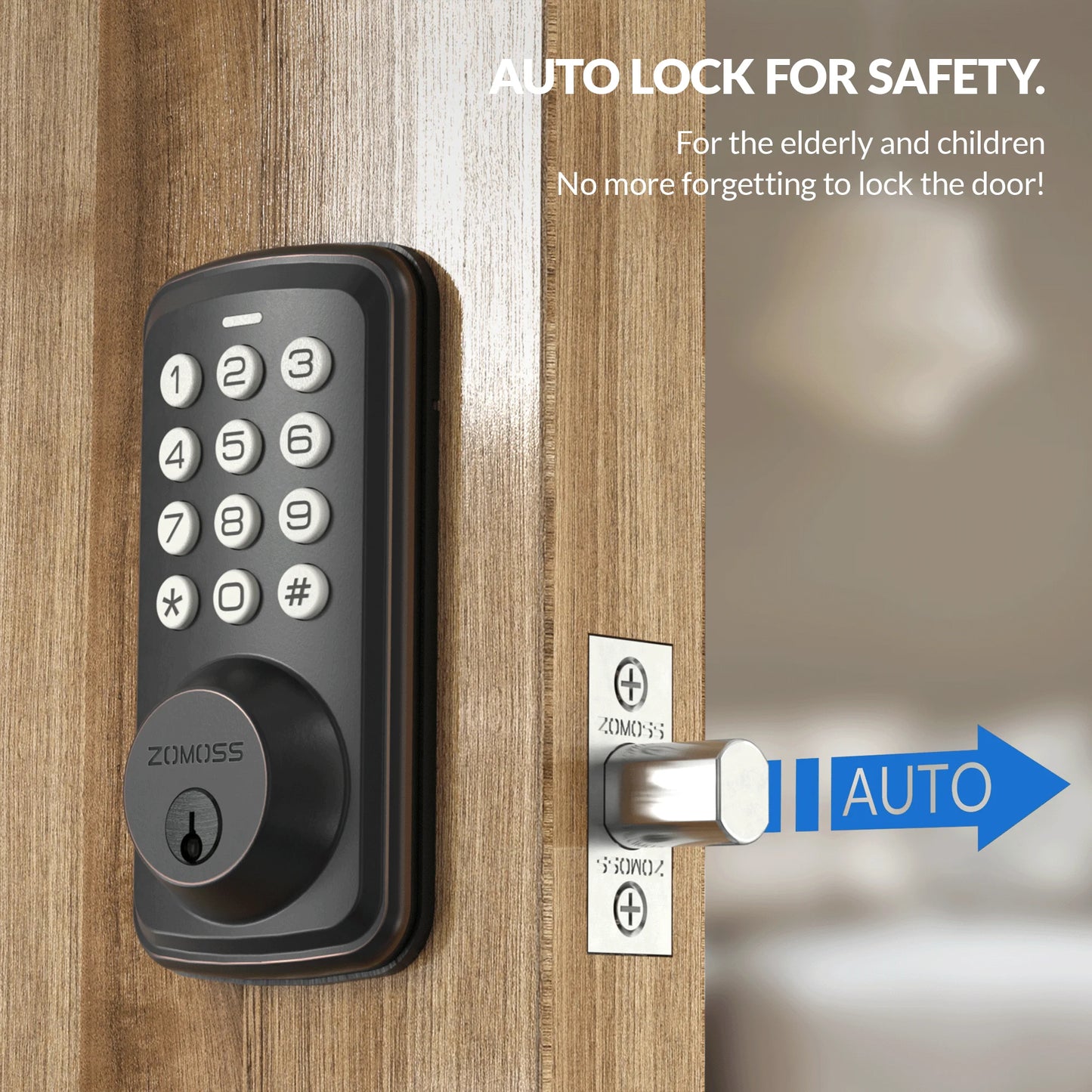 Smart Keypad Door Lock, Digital Code Keyless Entry
