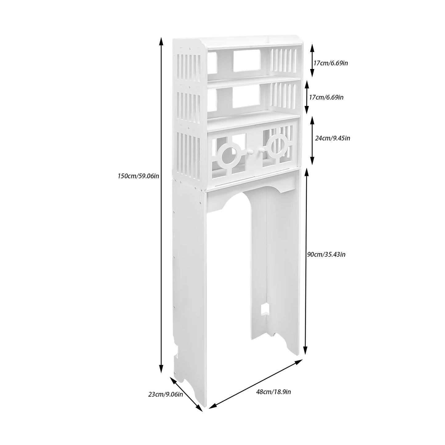 Storage Rack above Bathroom Toilet