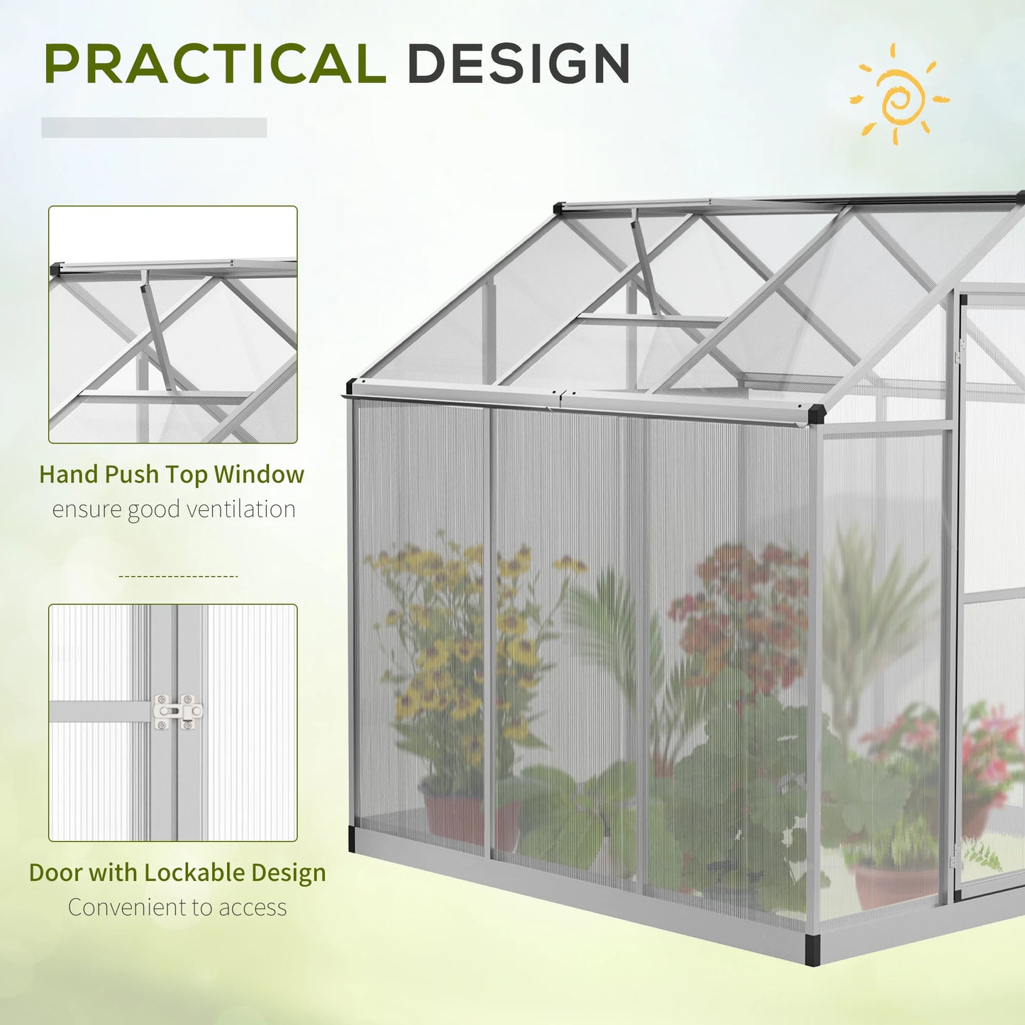 Stable Outdoor Walk-In Cold Frame Garden Greenhouse