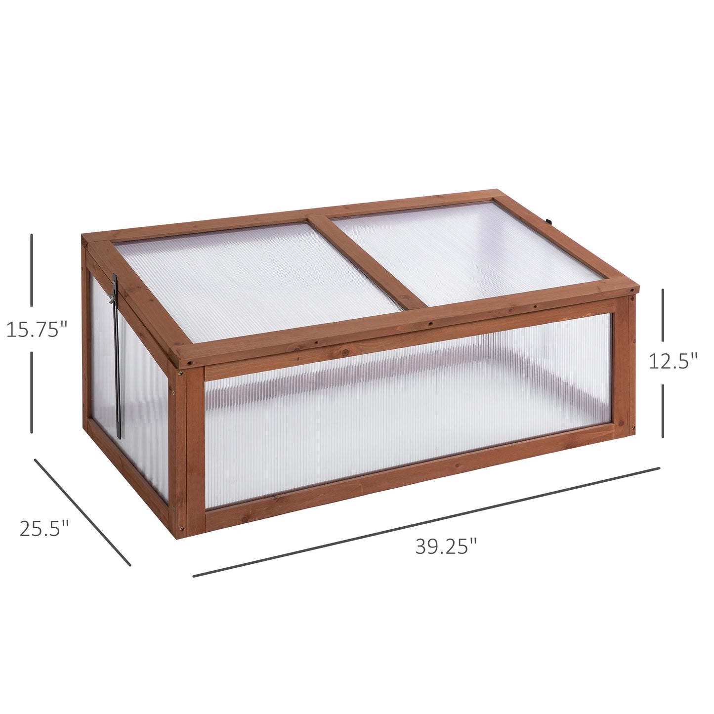 Mini Greenhouse with Polycarbonate Board and Solid Wood Frame