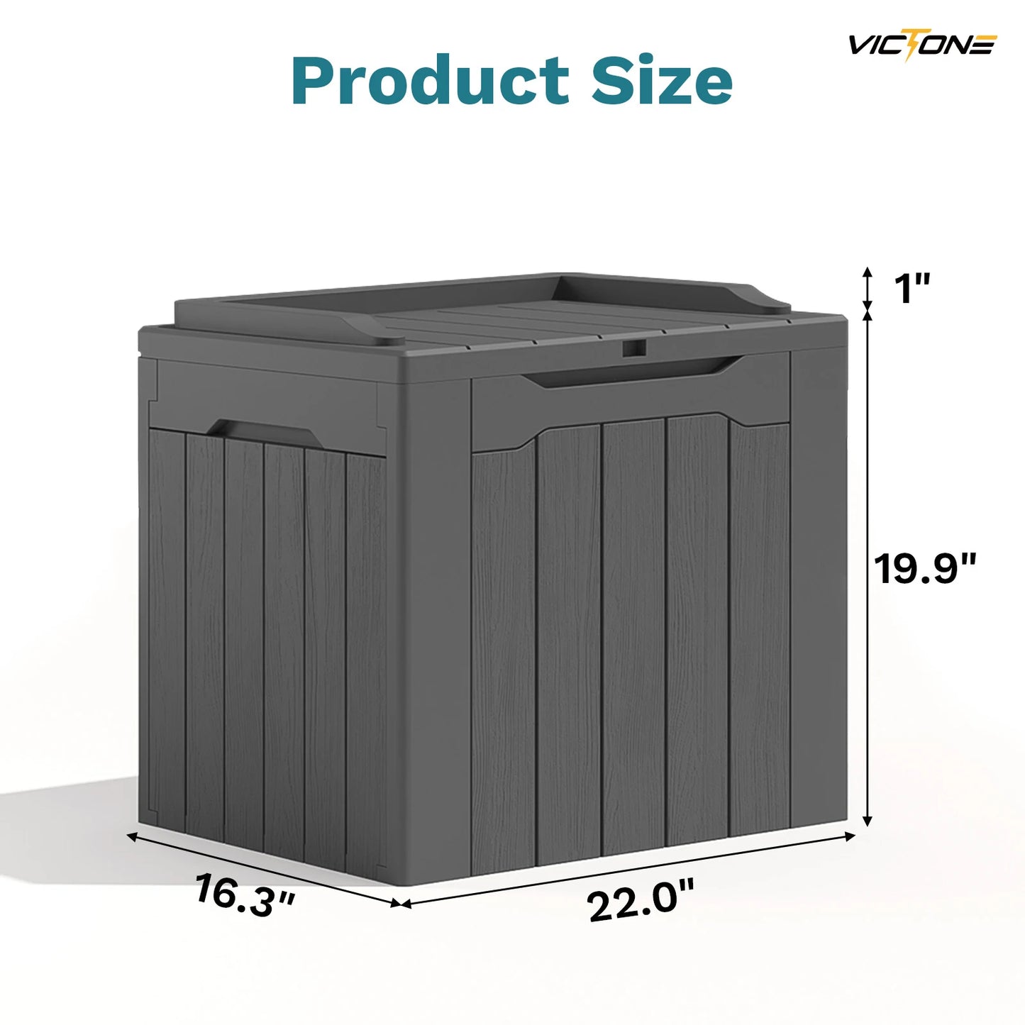 32 Gallon Resin Deck Box Outdoor Indoor Waterproof Storage Box.