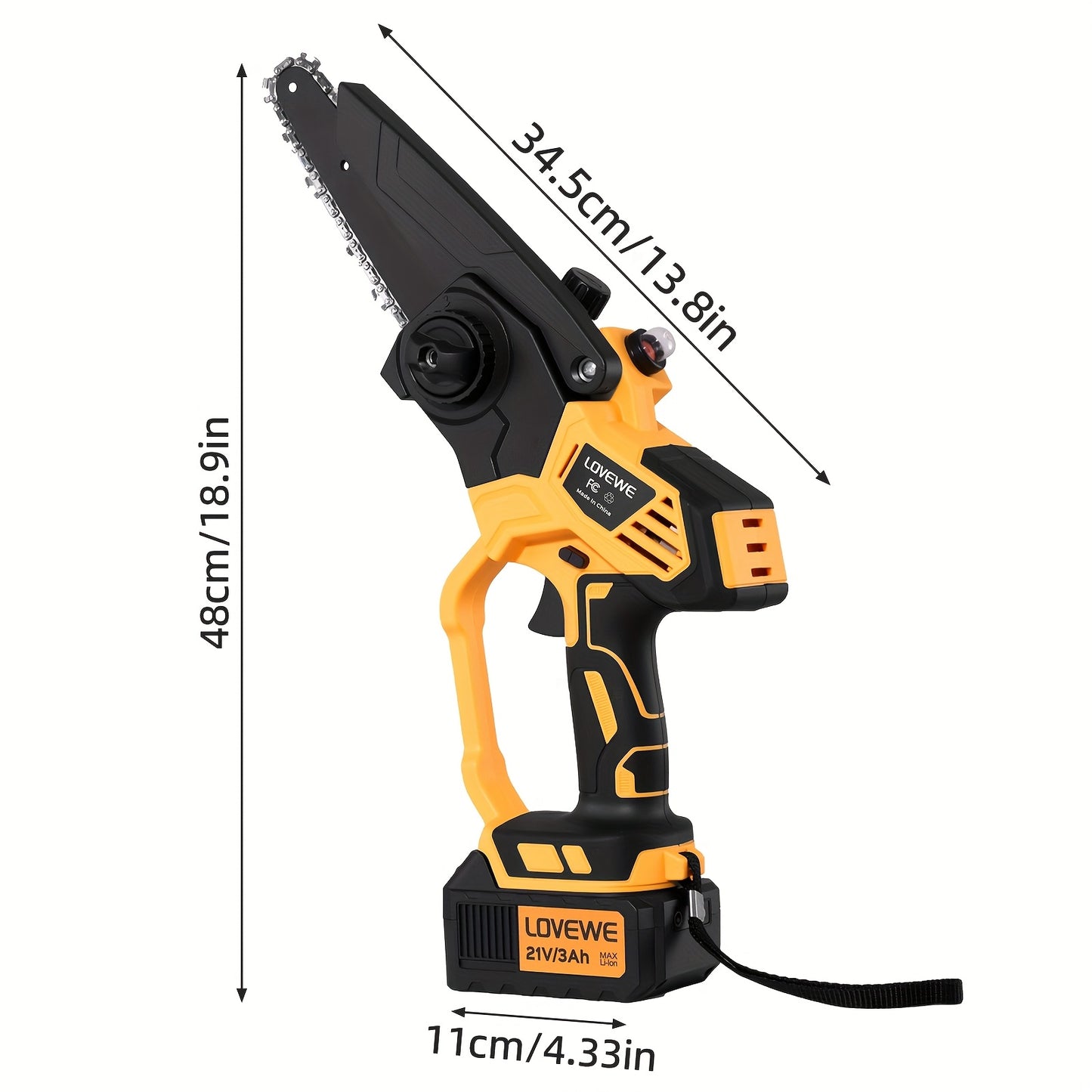 Mini Chainsaw Cordless, 6 Inch Handheld Chain Saw with 3.0Ah Battery