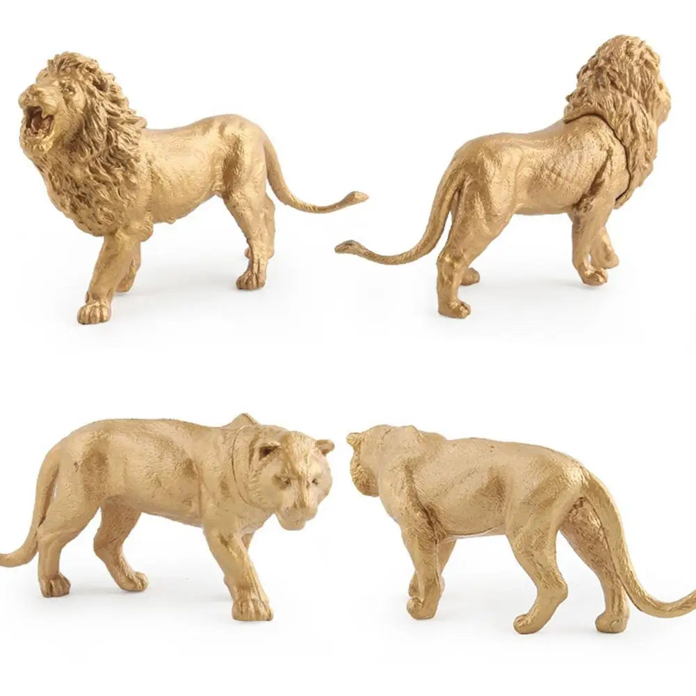 7pcs Gold Version Simulation Wildlife Park Artificial Animal Model Toys