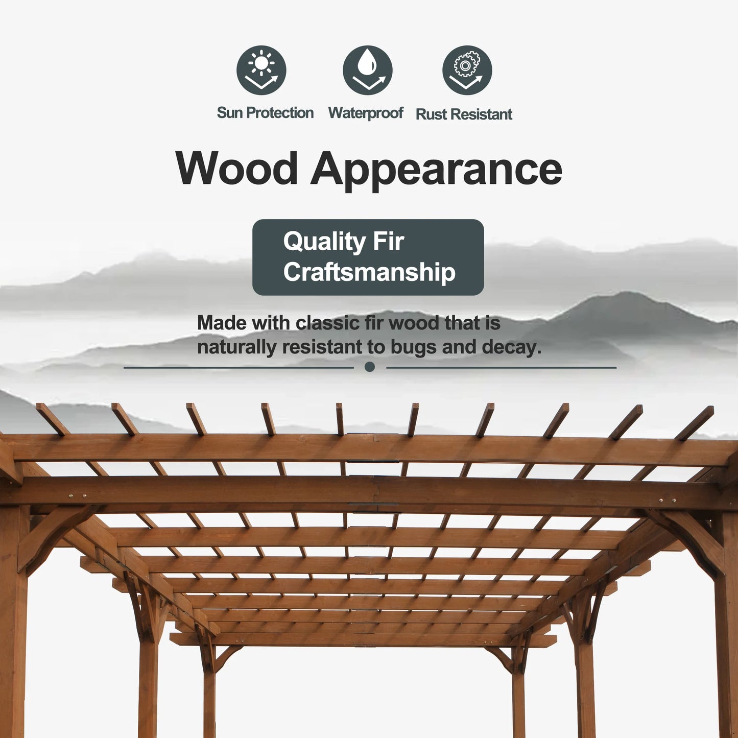 LZBEITEM  Gazebo Wooden pergola for Climbing Plants