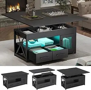 40" Lift Top Coffee Table, 4 in 1 Coffee Tables with Storage Cabinet