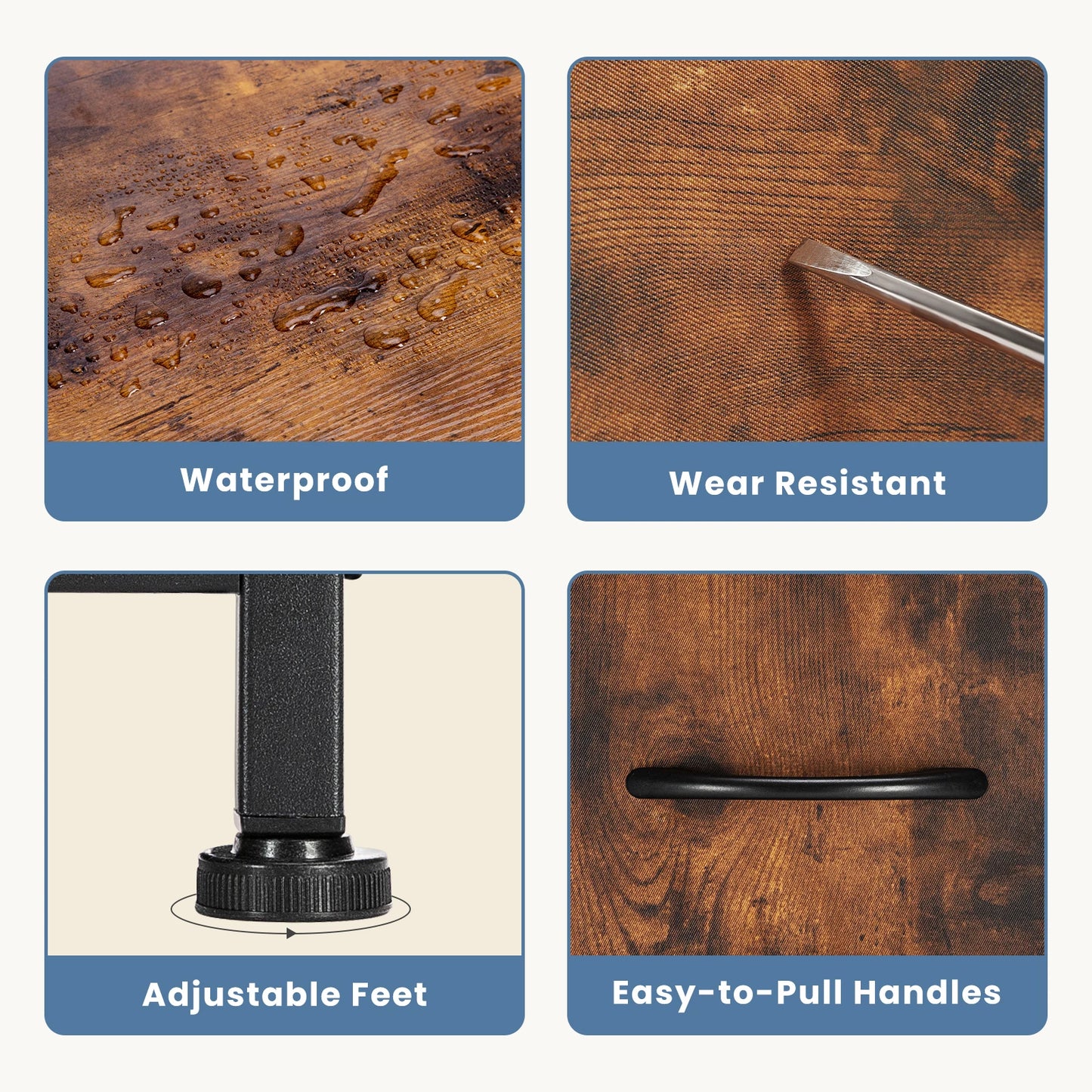 TV Stand Dresser For Bedroom With 5 Fabric Drawers.