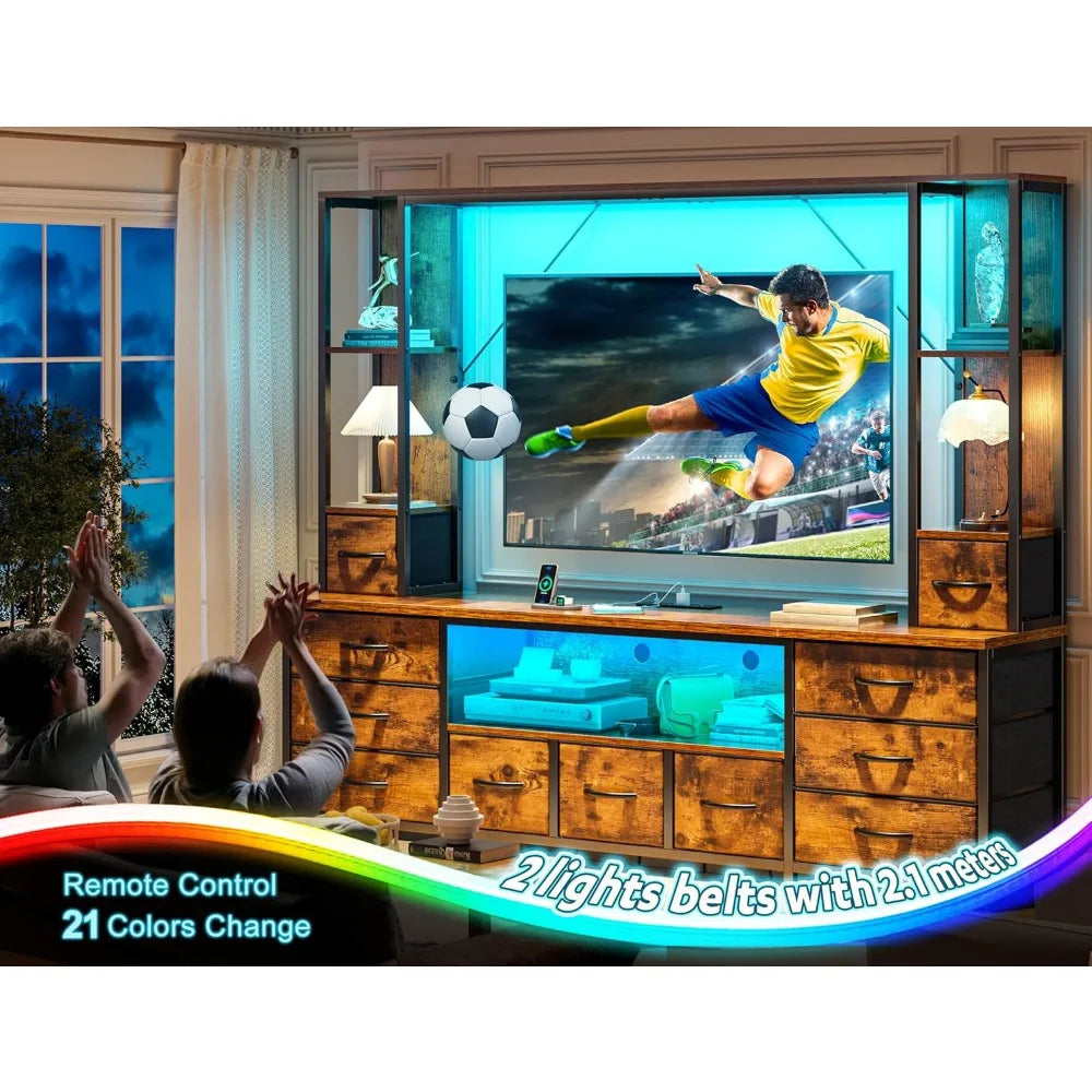 TV Stand 65" for Living Room, Wall Unit Entertainment Center.