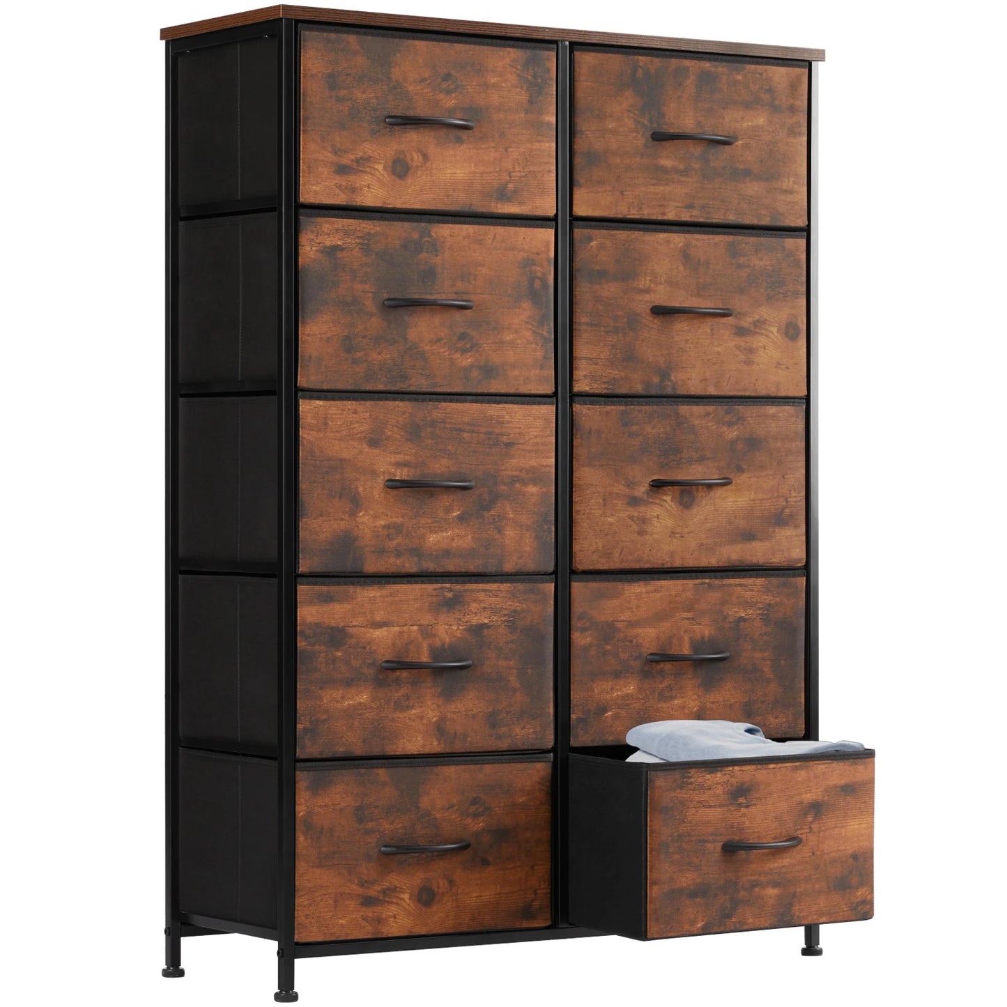 10 Fabric Drawers Wardrobe Steel Frame Cabinet