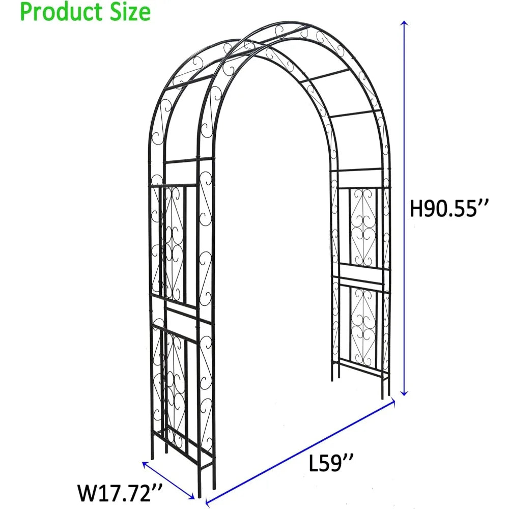 Metal Garden Arch 90.55" High Garden Arbor Trellis Climbing Plants