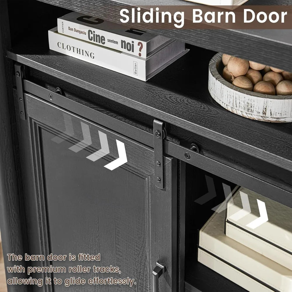 Farmhouse TV Stand Entertainment Center with Storage,