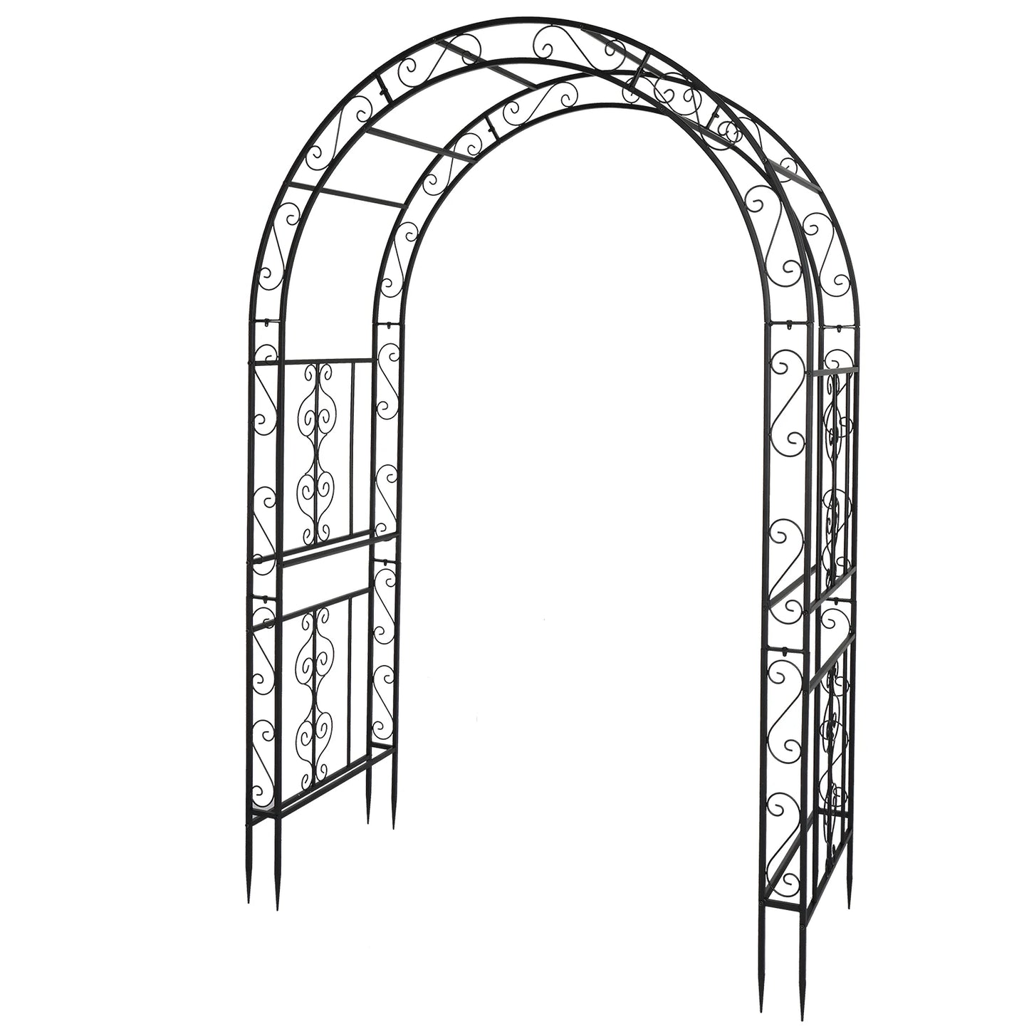 Double Layer Iron Art Arc Top Iron Arch Black