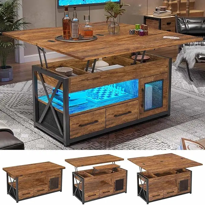 40" Lift Top Coffee Table, 4 in 1 Coffee Tables with Storage Cabinet