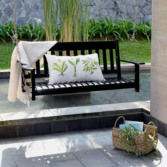 Solid Wood Bentley Porch Swing, Black