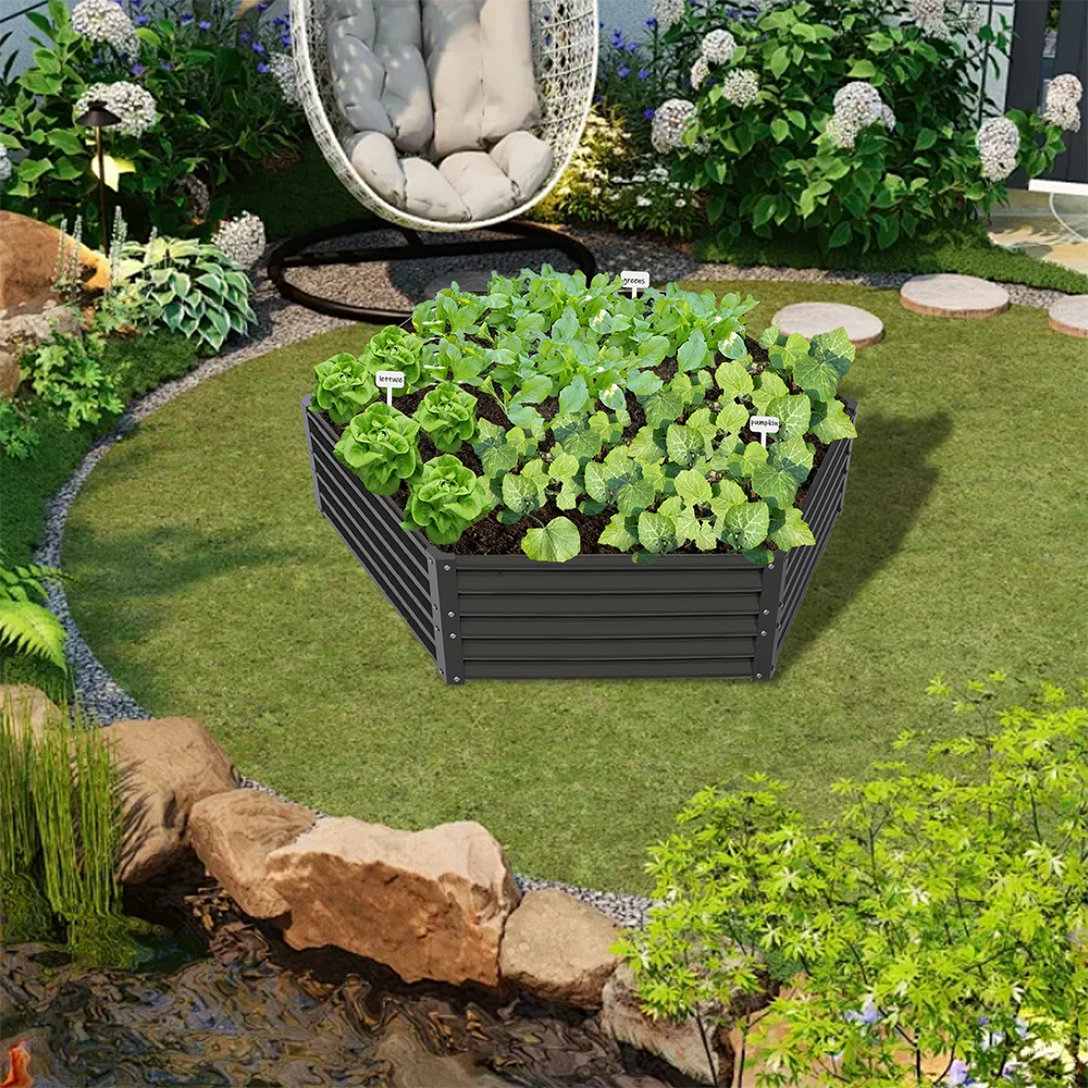 Hexagon Galvanized Raised Garden Bed Anti-Rust