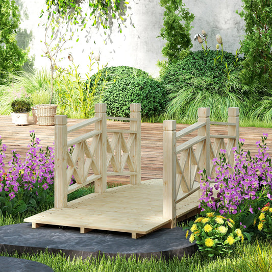 5 ft. Garden Bridge with Safety Handrails Backyard Bridge