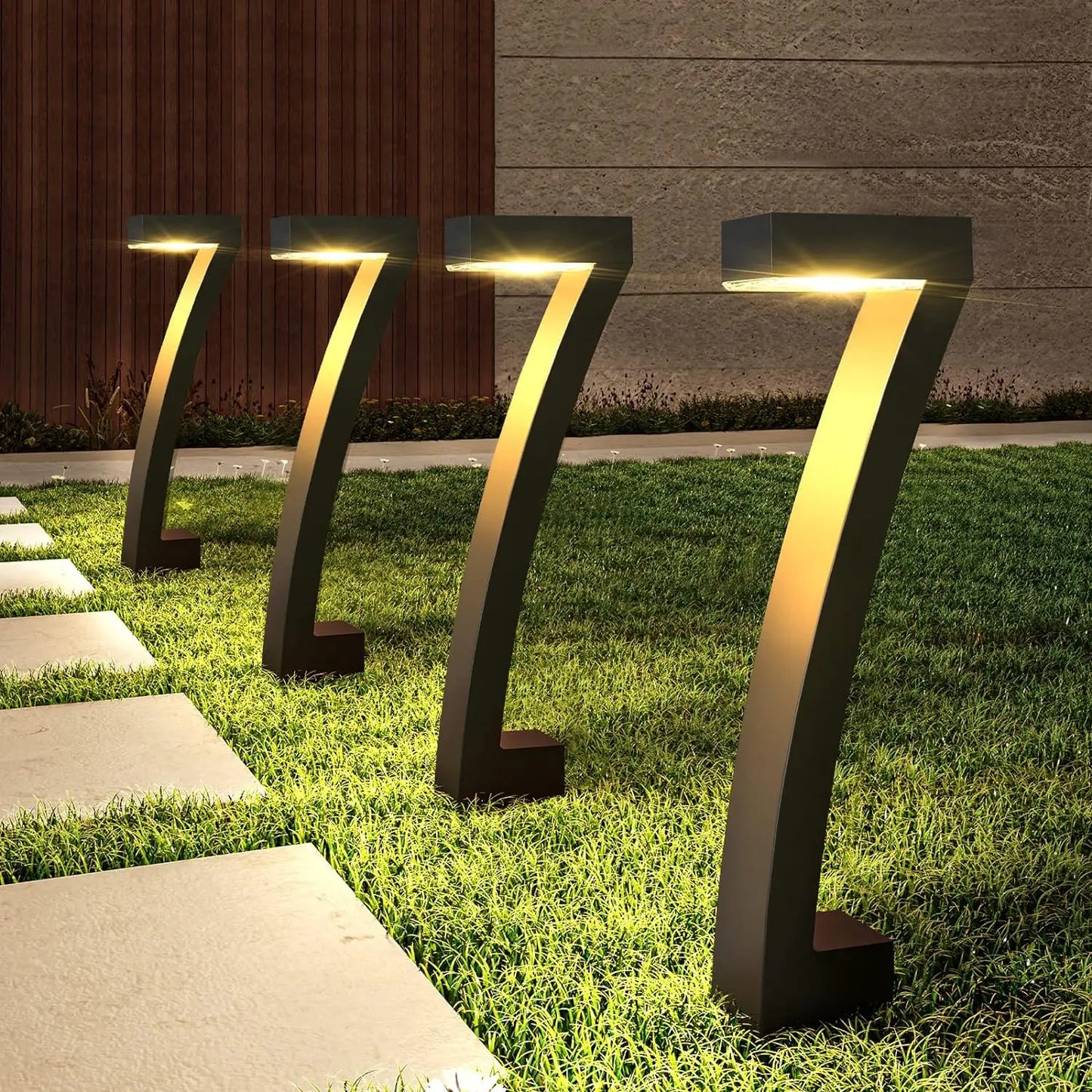 6Pack Bright Solar Outdoor Lights Pathway, 12 Hours Solar Garden Lights,