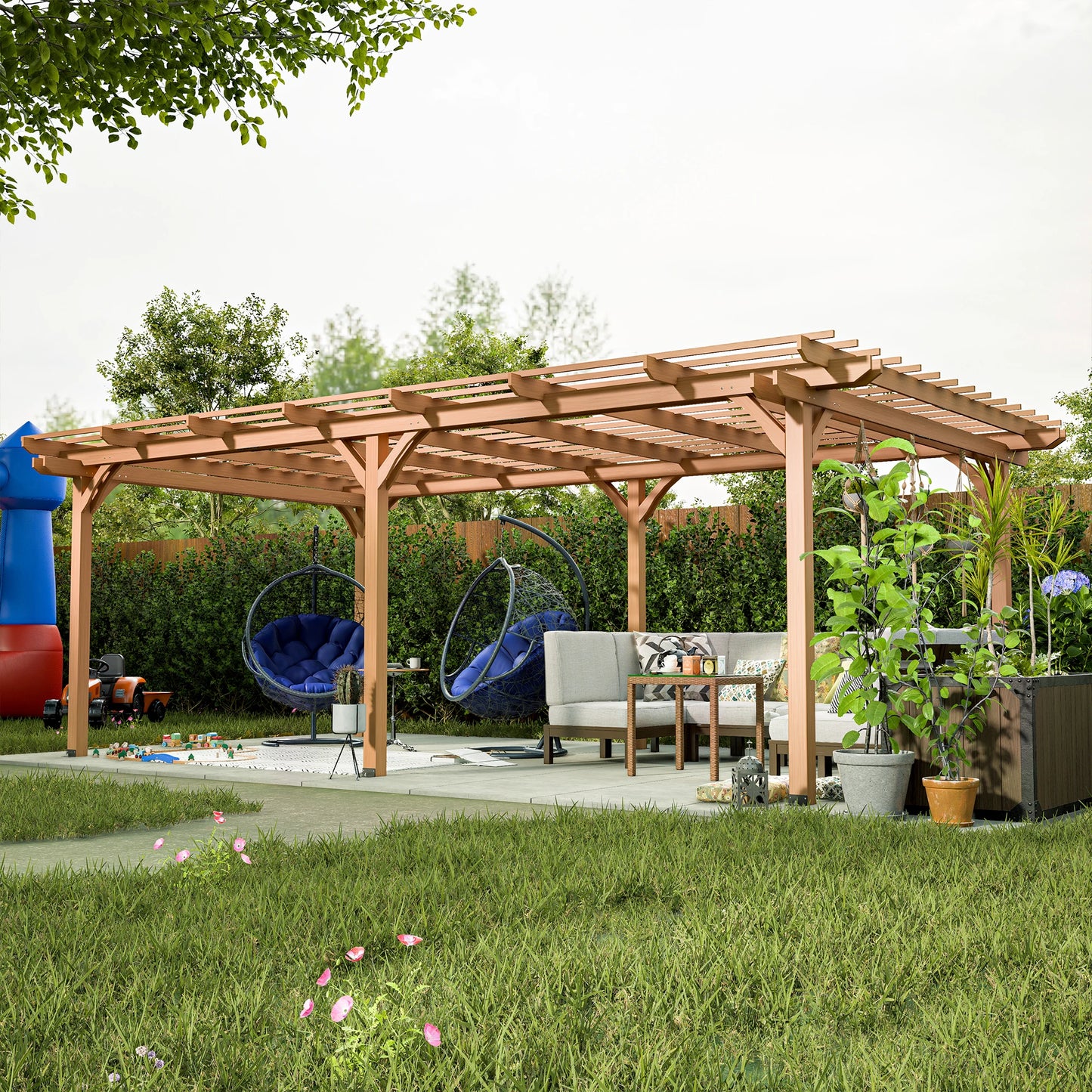 LZBEITEM  Gazebo Wooden pergola for Climbing Plants