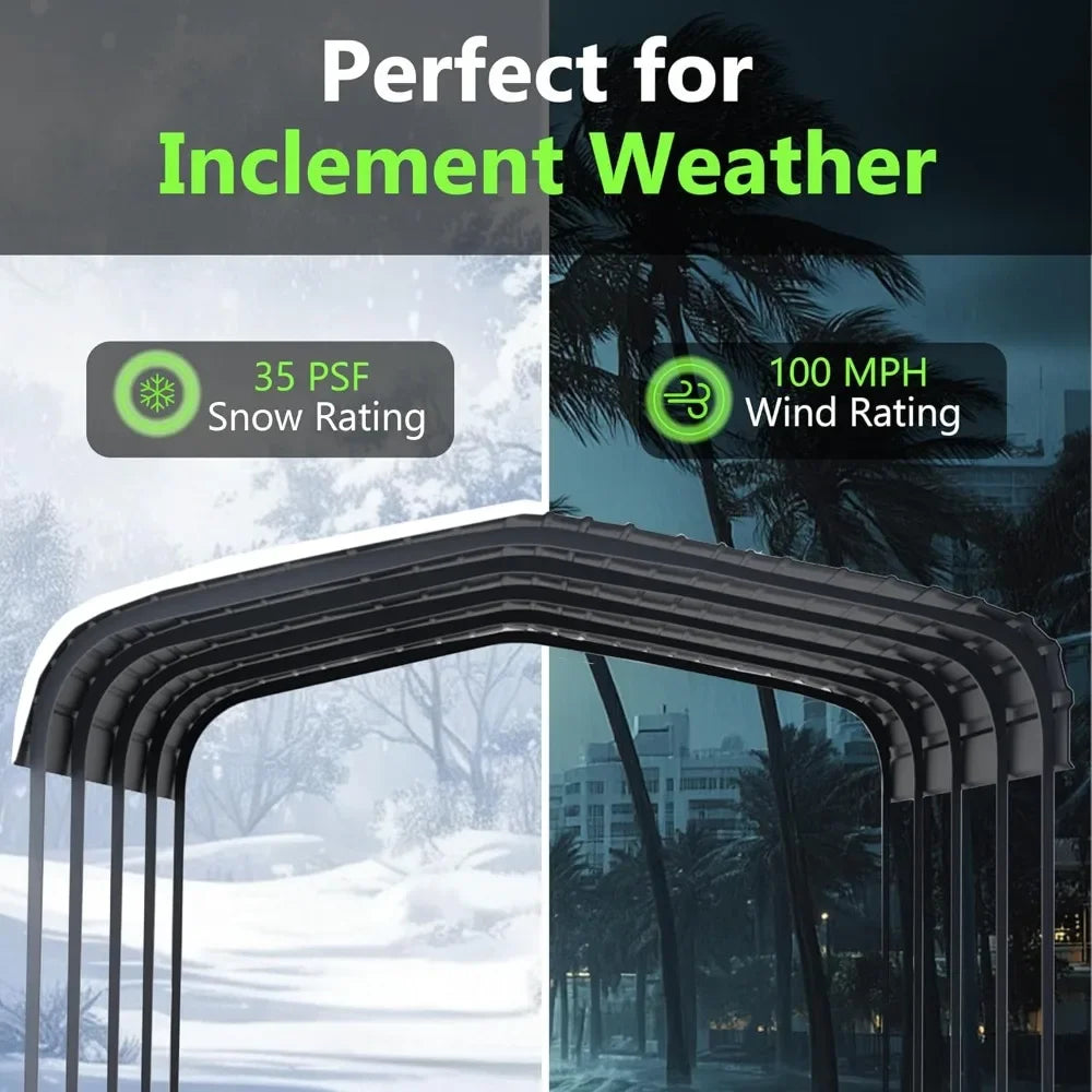 Metal Carport 12×20  Outdoor Storage Heavy Duty Metal Canopy