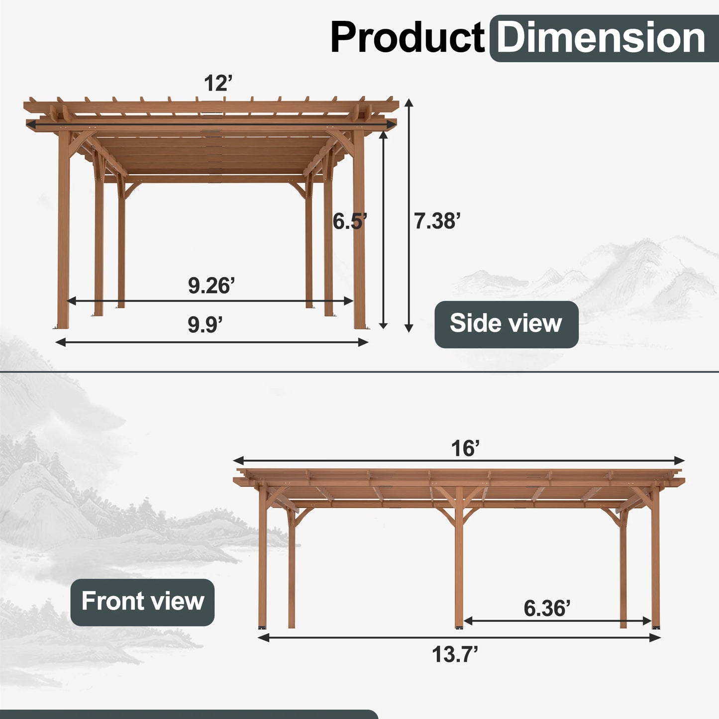 LZBEITEM  Gazebo Wooden pergola for Climbing Plants