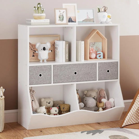 Kids Bookshelf and Bookcase Toy Storage Multi Shelf