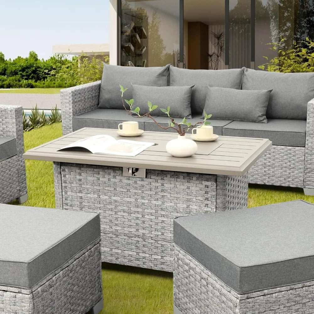 Outdoor Propane Fire Pit, with Glass Wind Guard, Fire Glass,