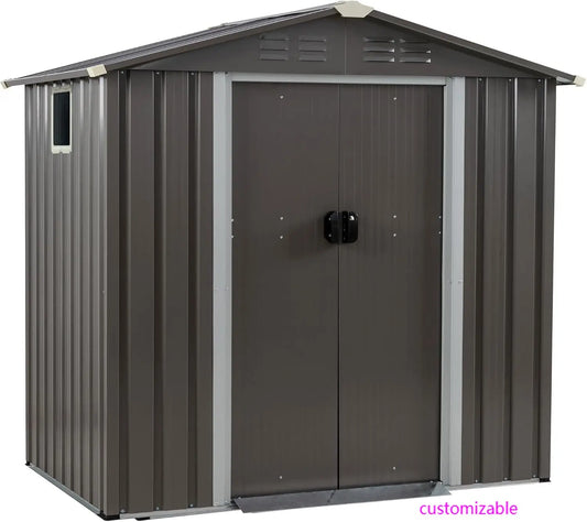 6x4 FT Outdoor Garden Storage Shed, Waterproof Double Door