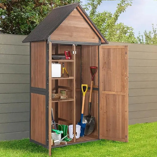 Storage, Garden Shed with Metal Frame Structure,  Adjustable Shelves