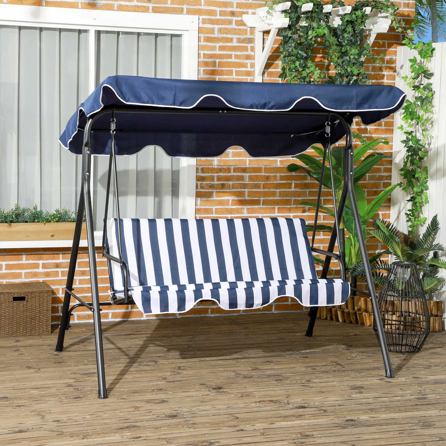 3 seat Swing Hammock Bench Padded With Canopy