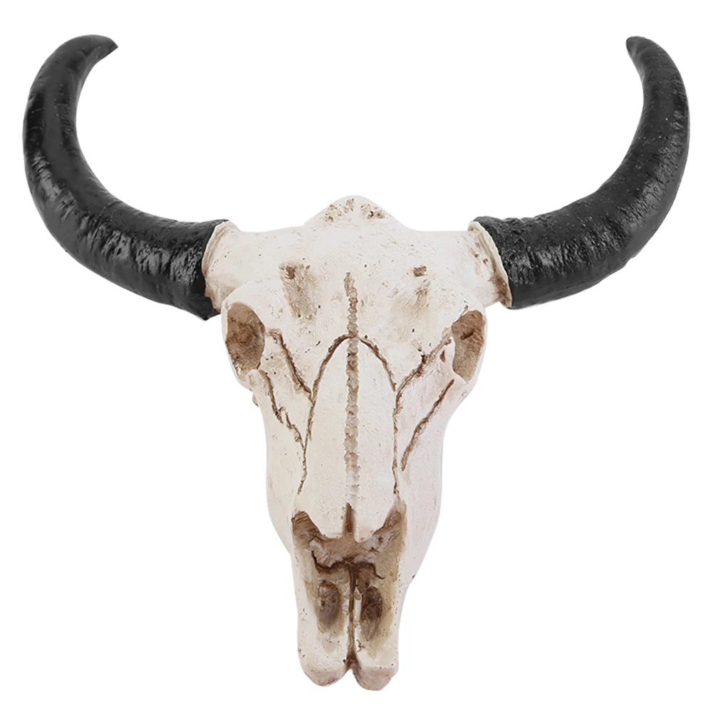 Longhorn Cow Skull Head Ornament Wall Hanging 3D Animal Statue