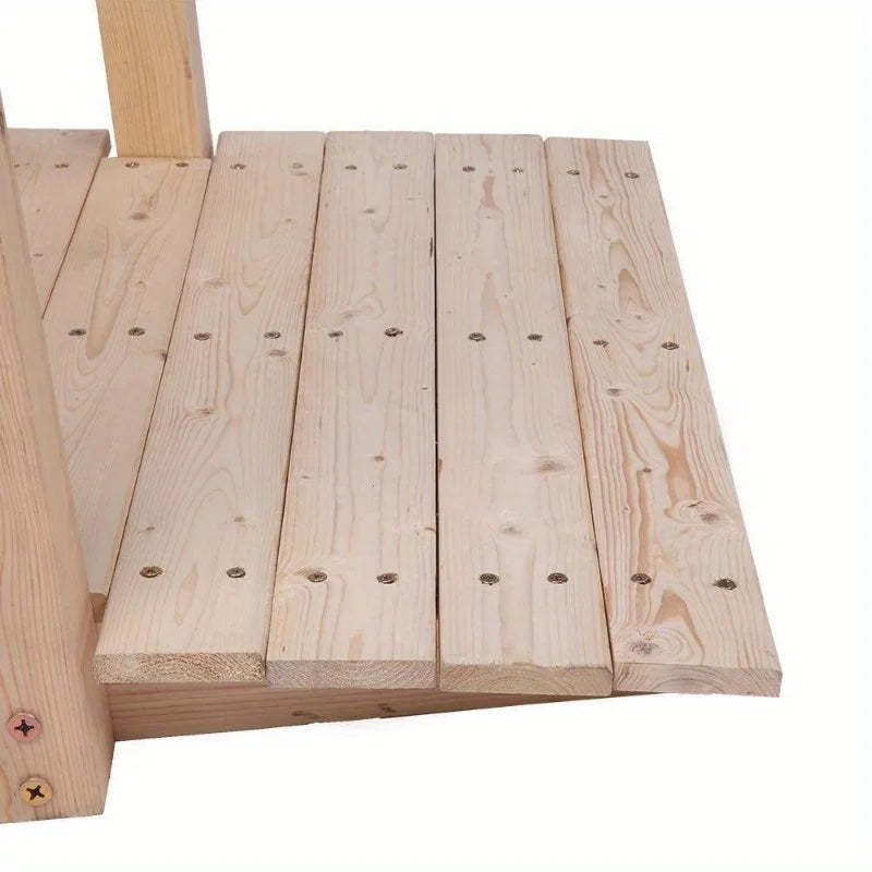 5 ft. Wooden Bridge Stained Finish Yard Decor