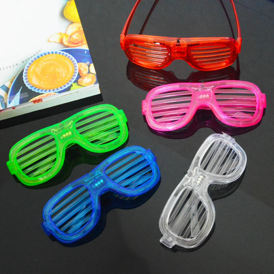 12/25 PCS LED Light Up Glasses 5 Colors Glasses Glow in The Dark