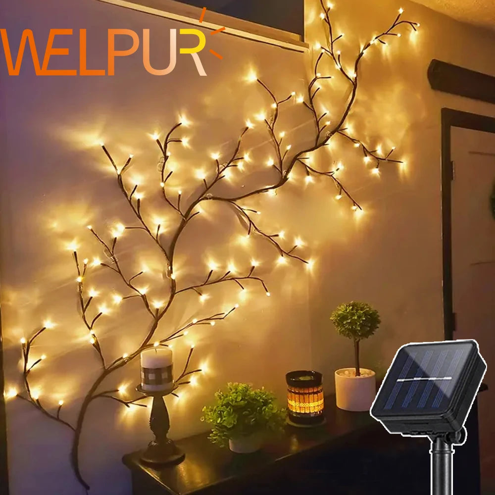 Outdoor Lighting Light String Solar Tree and Vine Lamp 96LED Tree Branches
