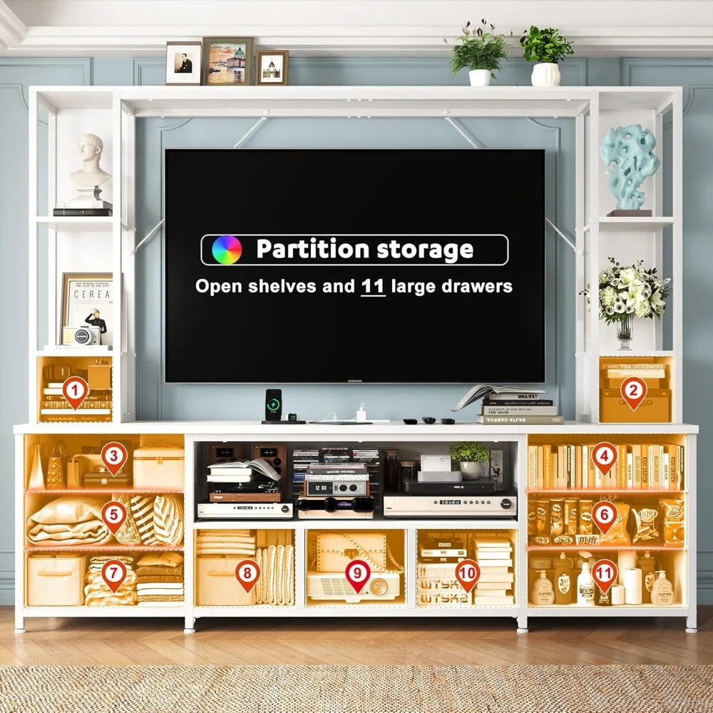 TV Stand 65" for Living Room, Wall Unit Entertainment Center.