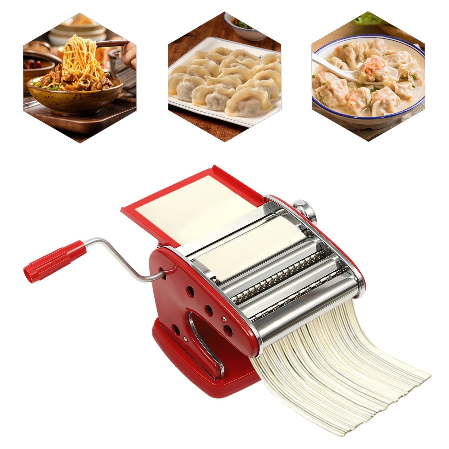 Manual Pasta Maker Machine Stainless Steel Thickness Settings