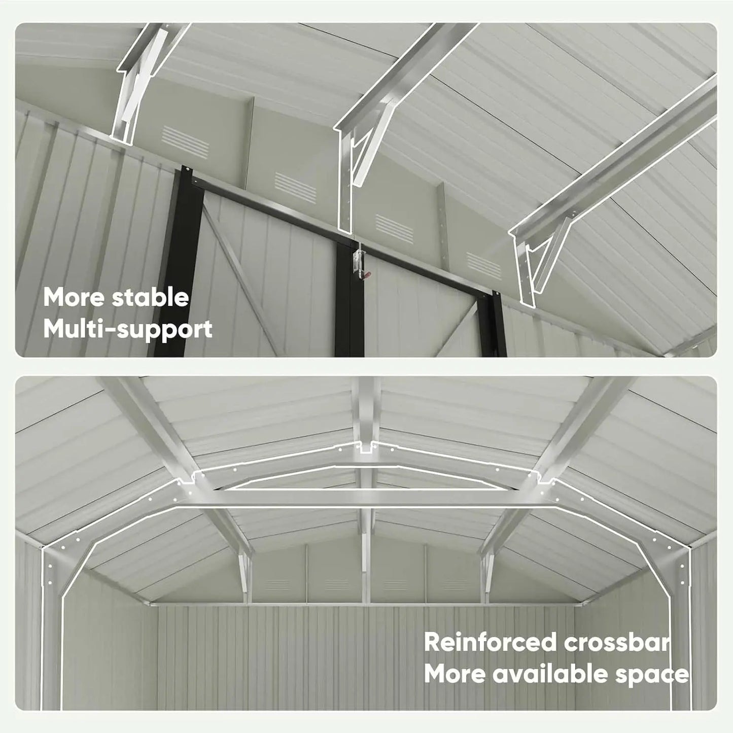 10 X 12 FT Barn Style Metal Storage Shed, Lockable Doors.