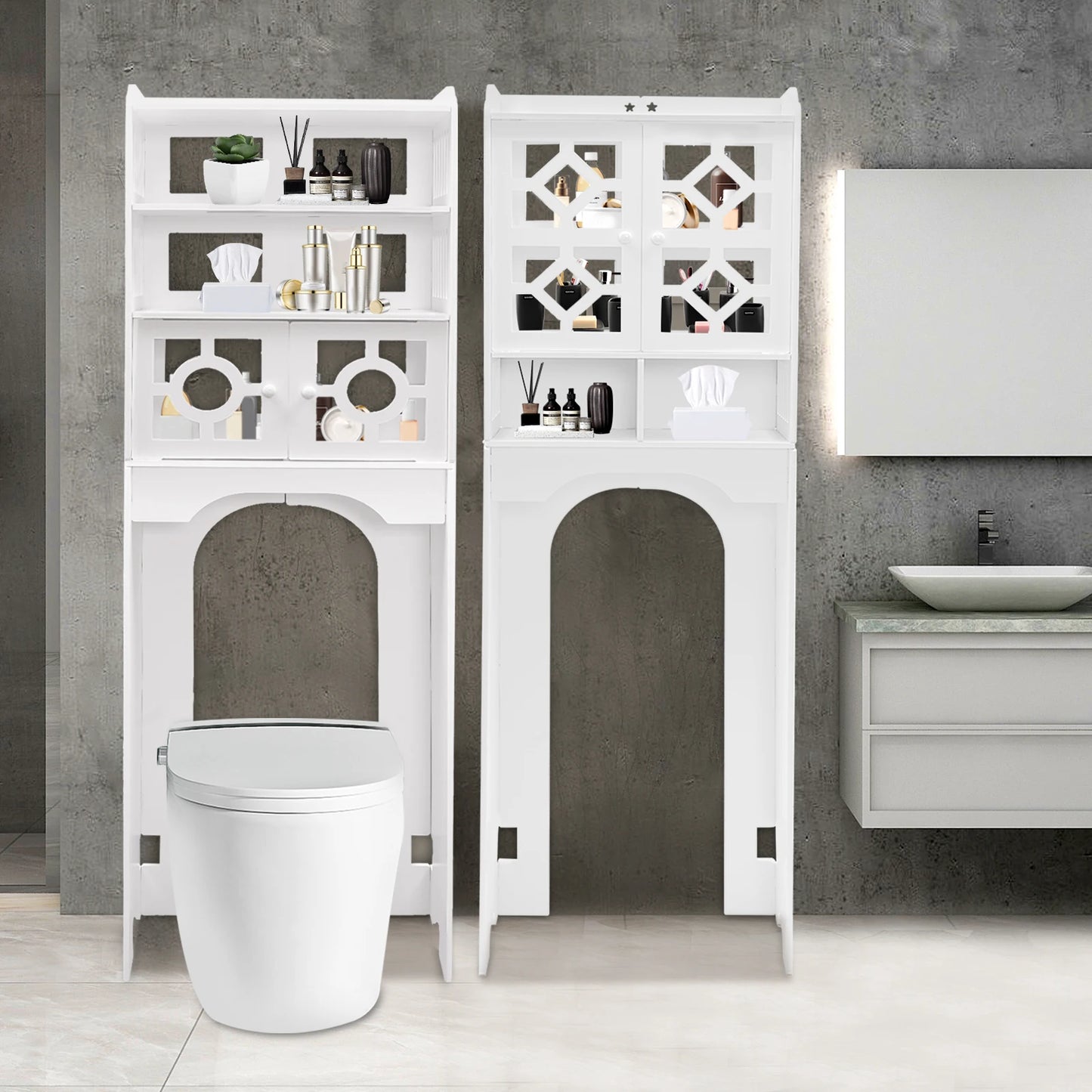 Storage Rack above Bathroom Toilet