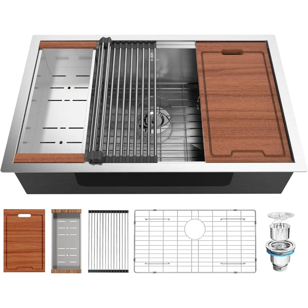 Undermount Kitchen Sink,30 Inch, Single Bowl Stainless Steel.