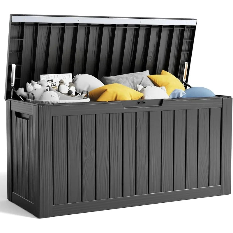 80 Gallon Resin Deck Box, Lockable Patio Outdoor Storage