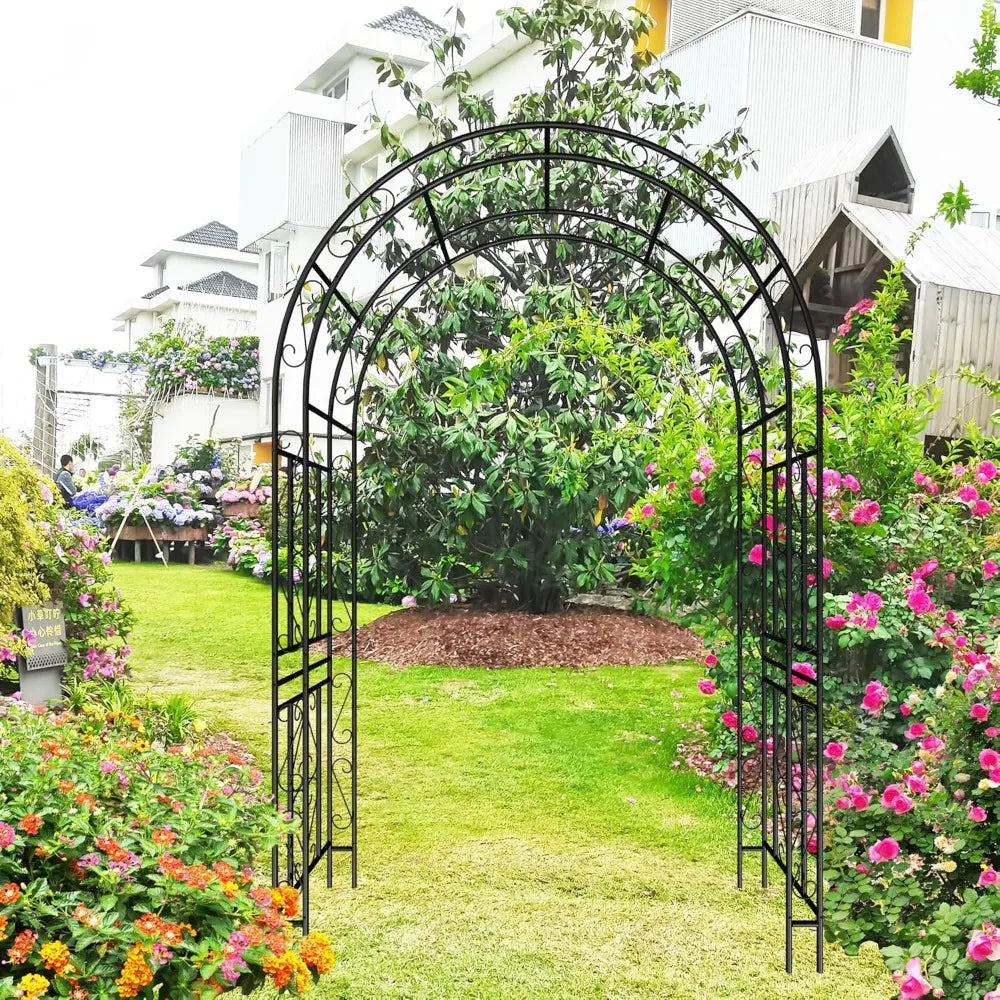 Metal Garden Arch 90.55" High Garden Arbor Trellis Climbing Plants