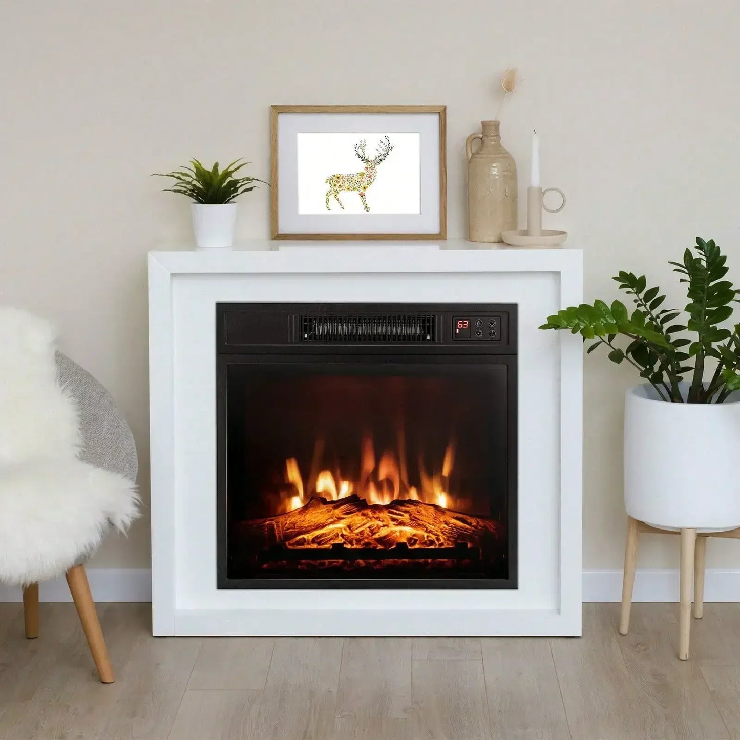 Electric Fireplace Freestanding and Wall-Mounted Heater